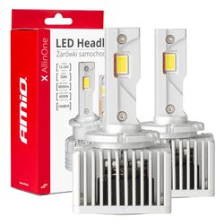 ΛΑΜΠΕΣ LED D3S/D5R/D8S 12/24V 6000K 9.000lm 50W X ALL IN ONE SERIES CAN-BUS (ΜΕ ΑΝΕΜΙΣΤΗΡΑΚΙ) AMIO - 2 ΤΕΜ.