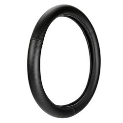 ΚΑΛΥΜΜΑ ΤΙΜΟΝΙΟΥ RACING PREMIUM BLACK (S) 35/37cm ΣΥΝΘΕΤΙΚΟ ΔΕΡΜΑ SKEENTEX ΜΑΥΡΟ/CARBON LOOK LAMPA  - 1 ΤΕΜ.