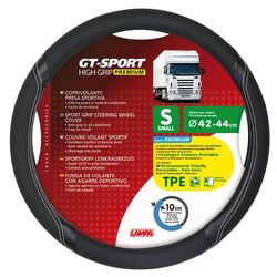 Lampa Κάλυμμα Τιμονιού Φορτηγού GT-SPORT Μαύρο με Ασημί Ραφή ? 42/44 cm small