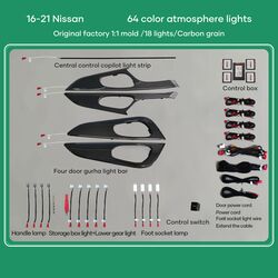 DIQ AMBIENT NISSAN XTRAIL II (CF) (Digital iQ Ambient Light for NISSAN XTRAIL mod. 2014-2021 with 18 Lights) CARBON FIBER