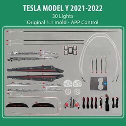 DIQ AMBIENT TESLA MODEL Y (FK) mod. 2021> FULL KIT (Digital iQ Ambient Light for Tesla Model Y mod. 2021> WITH 30 Lights Full Kit)