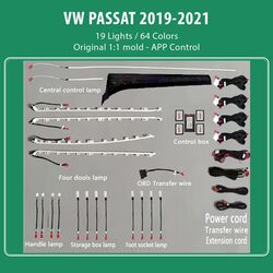 DIQ AMBIENT VW PASSAT III (TRIM) mod. 2019-2023 (Digital iQ Ambient Light for VW Passat mod. 2019-2023 with 19 Lights)