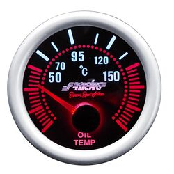 Simoni Racing ΘΕΡΜΟΚΡΑΣΙΑ ΛΑΔΙΟΥ 52mm 2'' ΜΑΥΡΟ ΜΕ ΚΟΚΚΙΝΟ ΦΩΤΙΣΜΟ
