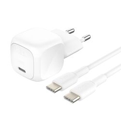 BELKIN WCA009kq1MWH-B6 BOOSTCHARGE COMPACT 20W USB-C CHARGER 1M WHITE