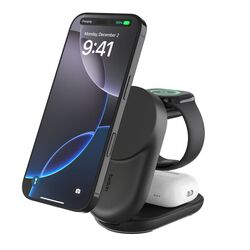 BELKIN WIZ037kqBK ULTRACHARGE 25W QI2 3-IN-1 MAGNETIC CHARGER, BLACK, ROUND