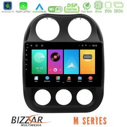Bizzar M Series 8Core Android16 2+32GB  Jeep Compass 2012-2016 (Manual A/C) Navigation Multimedia Tablet 10
