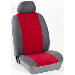 Πλήρες Σετ Καλύμματα Καθισμάτων Αυτoκινήτου από Ύφασμα Alcantara A'  Χρώματος Κόκκινο-Γκρί