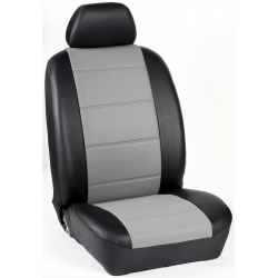 Πλήρες Σετ Καλύμματα Καθισμάτων Αυτοκινήτου από Δερματίνη D Χρώματος Γκρί του Πάγου-Μαύρο