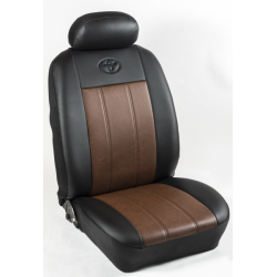 Πλήρες Σετ Καλύμματα Καθισμάτων Αυτοκινήτου από Ενισχυμένη Δερματίνη Χ'  Χρώματος Καφέ Ανοιχτό-Μαύρο Φάσα