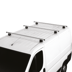Μπάρες οροφής αυτοκινήτων Fabbri - Set.     Σύστημα μεταφοράς ειδικά κατασκευασμένο για επαγγελματικά οχήματα. Διατίθεται σε δύο διαφορετικά είδη μπαρών, σε χάλυβα ή σε αλουμίνιο για να ανταποκρίνεται στις ανάγκες των επαγγελματιών. Δέχονται 50 Kg Βάρος (max) η κάθε μπάρα. Οι μπάρες είναι κατασκευασμένες από ανοδιωμένο αλουμίνιο με ενισχυμένο τμήμα, καλυμμένο με μαύρο περίβλημα από PVC. ΠΡΟΣΟΧΗ: Ελέγξτε το μέγιστο βάρος που προτείνει ο κατασκευαστής του οχήματός σας!.